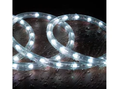 New Ledkia Manguera LED Redonda 220V AC 36 LED/m RGB IP65 Corte 100 cm a Medida RGB 1 m Blanco