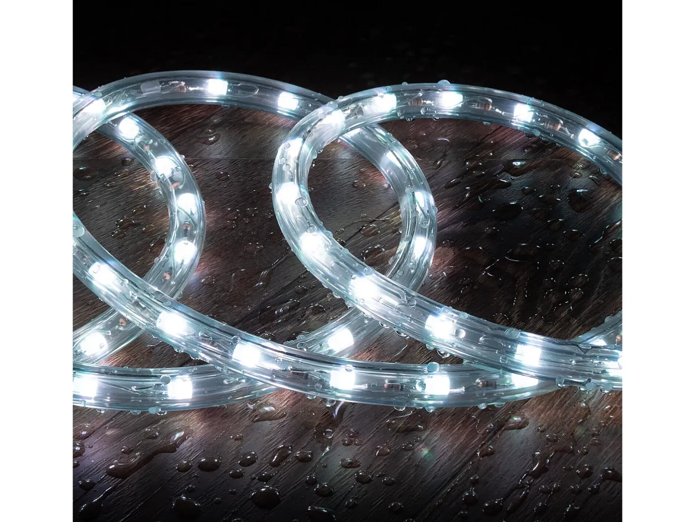 New Ledkia Manguera LED Redonda 220V AC 36 LED/m RGB IP65 Corte 100 cm a Medida RGB 1 m Blanco