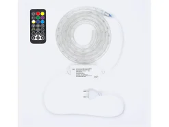 Ledkia Guirnalda Luminosa-Manguera LED Redonda 220V AC 36 LED/m RGB IP65 Corte 100 cm a Medida RGB 15 m Blanco