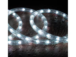 Ledkia Guirnalda Luminosa-Manguera LED Redonda 220V AC 36 LED/m RGB IP65 Corte 100 cm a Medida RGB 15 m Blanco