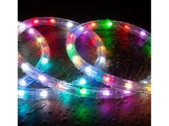 Ledkia Manguera LED Redonda 220V AC 36 LED/m RGB IP65 Corte 100 cm a Medida RGB 2 m Blanco Hot