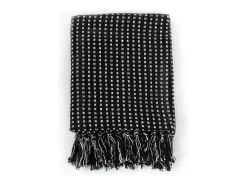 Manta a cuadros de algodón 125x150 cm ES440354 Negro
