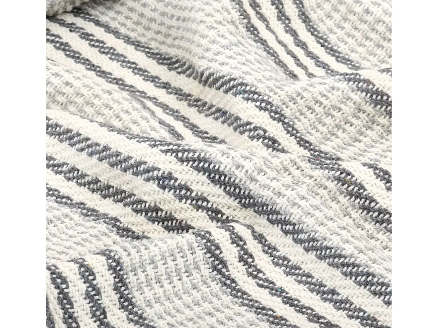 Ropa De Cama-Manta a rayas de algodón y blanco 125x150 cm ES891306 Gris