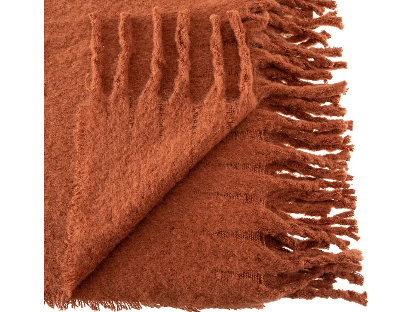 Discount Atmosphera Manta con efecto de mohair 180 x 130 cm Terracota