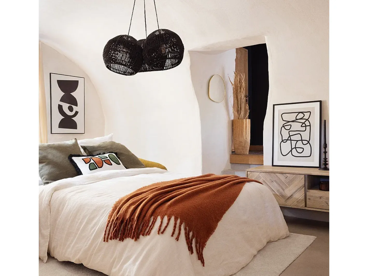 Discount Atmosphera Manta con efecto de mohair 180 x 130 cm Terracota