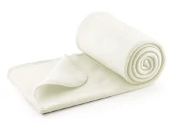 Ropa De Cama-Manta coral 100% poliéster 130x160 cm Blanco