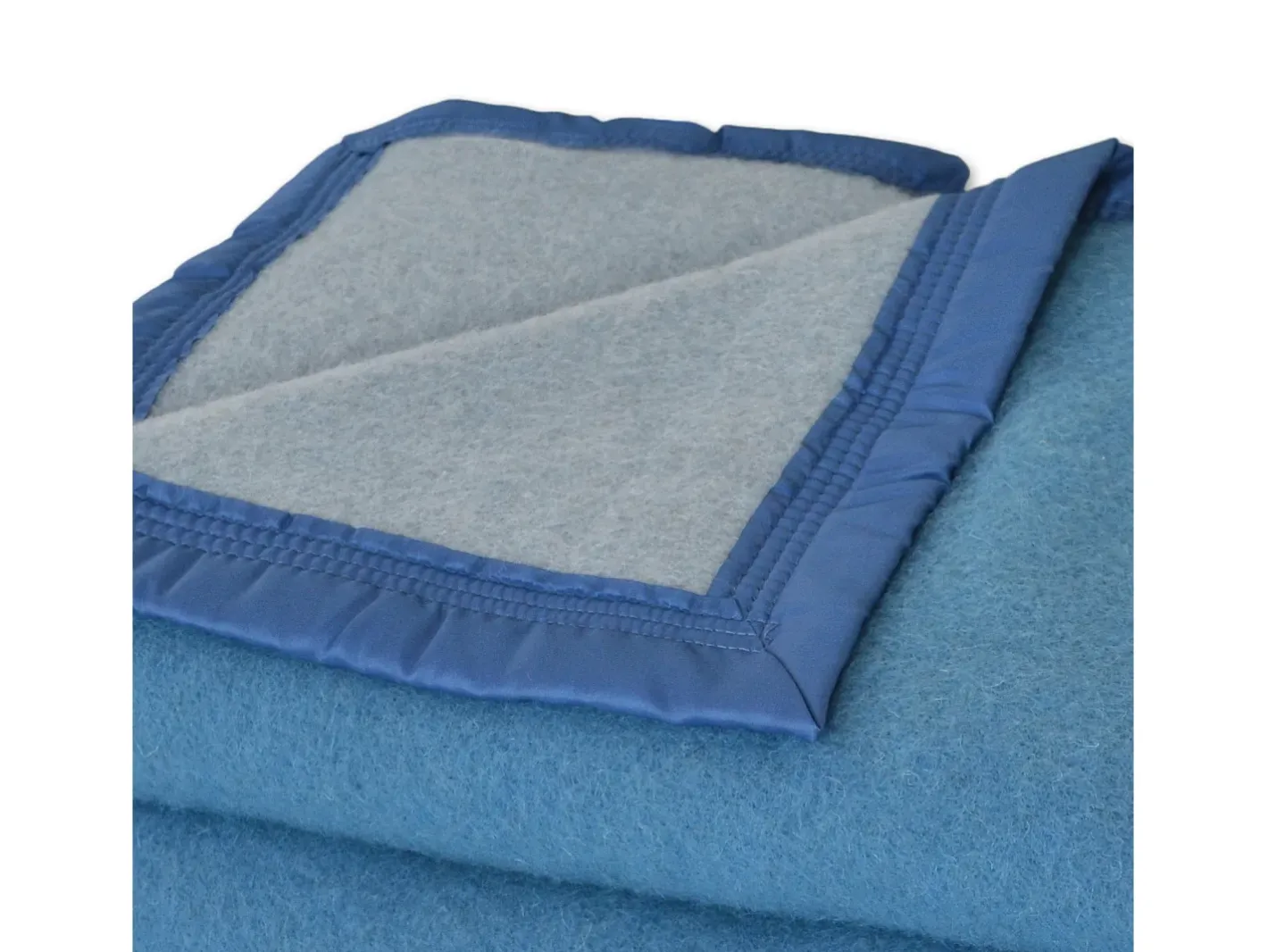 Clearance Poyet Motte Manta de 100% lana virgen pura con 500g/m² Azul