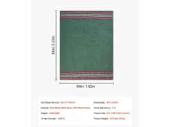 Ropa De Cama-Manta de Camping de Lana SucceBuy, 162,56 cm x 223,52 cm, Cálida para Senderismo, Viajes, Camping, Textura Verde