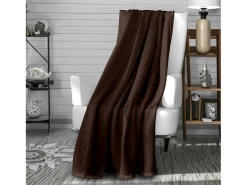 New Soleil d'ocre Manta de franela 220x240 cm marrón CALIN, por Marru00f3n