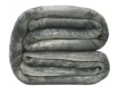 Outlet Manta de Microflanela 220x240 cm en Microfibra de Poliéster Gris