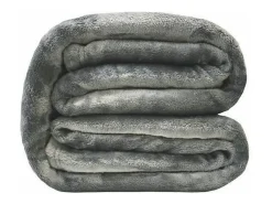 Outlet Manta de Microflanela 220x240 cm en Microfibra de Poliéster Gris
