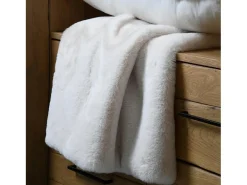 Manta de piel sintética ultra suave 180 x 220 cm Marfil New