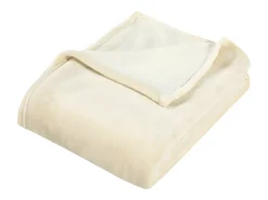 Ropa De Cama-Manta de poliéster color 130x170 cm ES108018 Crema