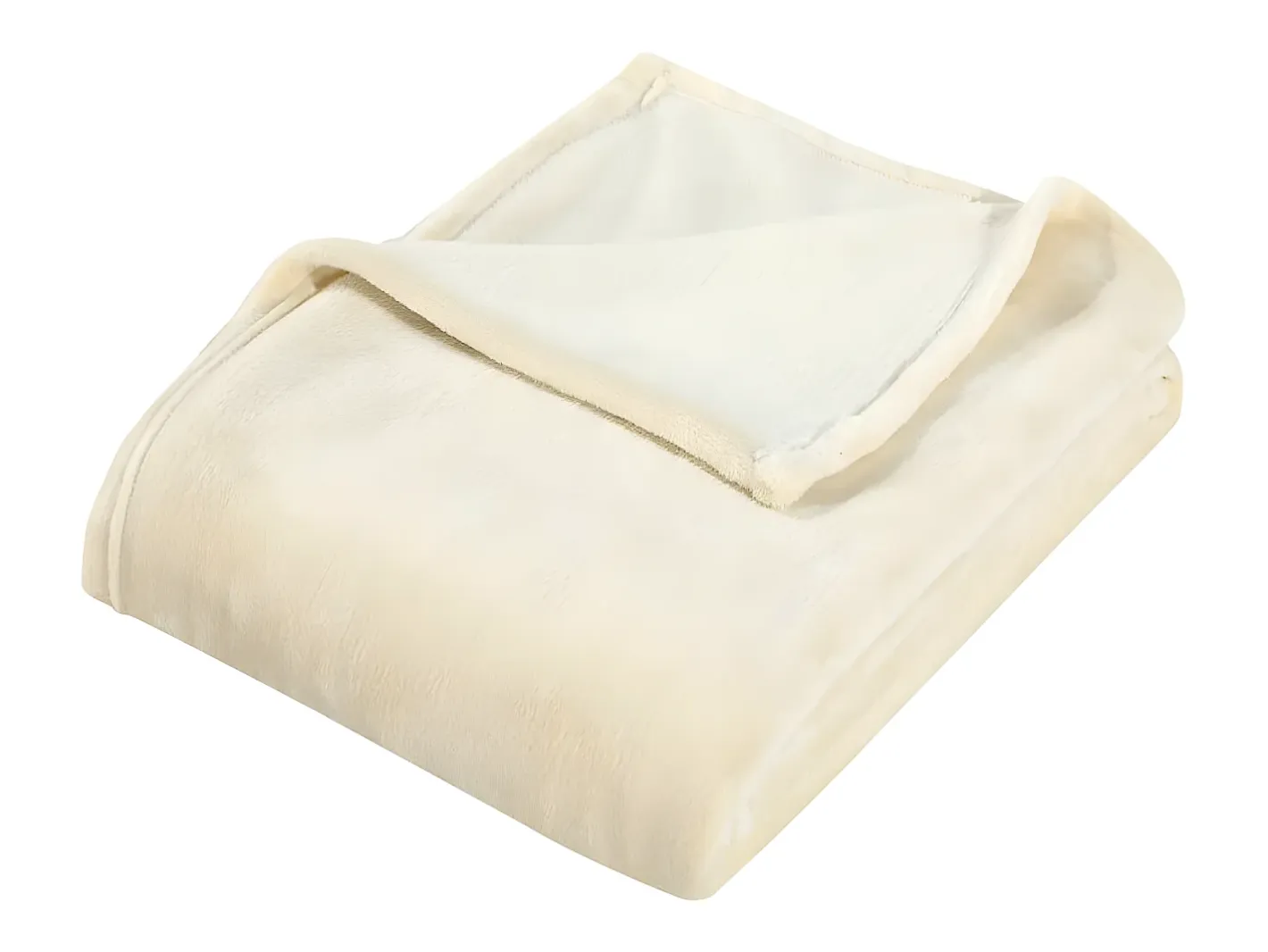 Ropa De Cama-Manta de poliéster color 130x170 cm ES108018 Crema