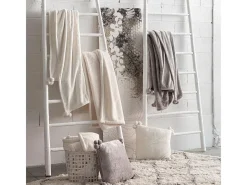 Vivaraise Ropa De Casa-Manta de poliéster con borlas Tender 170 x 130 cm Beige