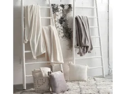 Vivaraise Ropa De Casa-Manta de poliéster con borlas Tender 170 x 130 cm Gris