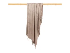 Bazar Bizar Manta de Terciopelo con Flecos - Cómoda y Lujosa Gris Clearance