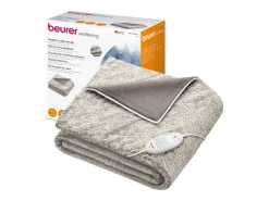 Best Beurer Manta Eléctrica HD 75 Cosy Nordic 180x130 cm Peluche Suave 6 Niveles de Temperatura con Apagado Automático Gris