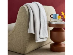 Sweeek Ropa De Casa-Manta en borreguito y gasa de algodón, 130cm Gris