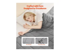 Manta Lastrada SucceBuy, Edredón Pesado 223,5 x 264 cm, 9,2 kg, con Perlas de Vidrio, Apto para Personas de 90-113 kg, para Aliviar la Ansiedad y el Estrés, Gris Outlet