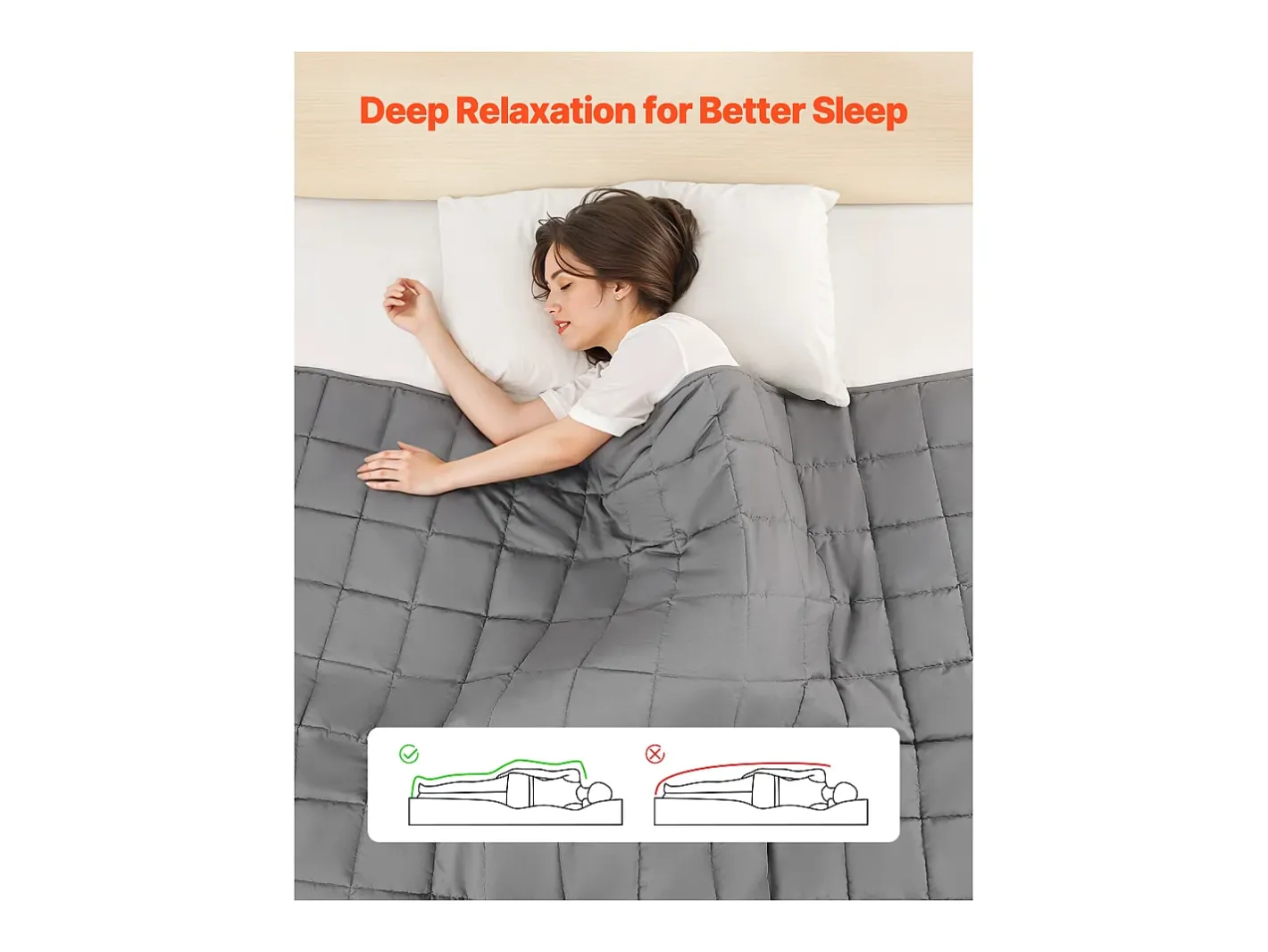Manta Lastrada SucceBuy, Edredón Pesado 223,5 x 264 cm, 9,2 kg, con Perlas de Vidrio, Apto para Personas de 90-113 kg, para Aliviar la Ansiedad y el Estrés, Gris Outlet