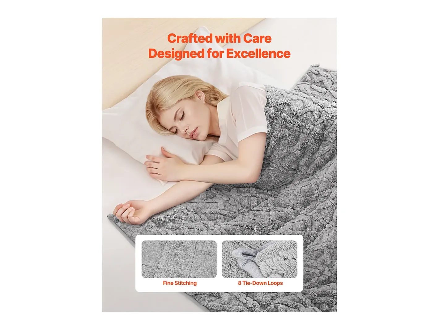 Manta Lastrada SucceBuy, Manta Pesada 152 x 203 cm, 9,2 kg, Polar Suave, Cálida y Mullida con Perlas de Vidrio, Apta para Personas de 90 a 113 kg, Gris