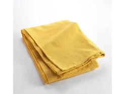 Douceur d'intérieur Manta Lucile Amarilla 220x240 cm en Polycotón Suave y Resistente - Lavable a Mano Amarillo Best