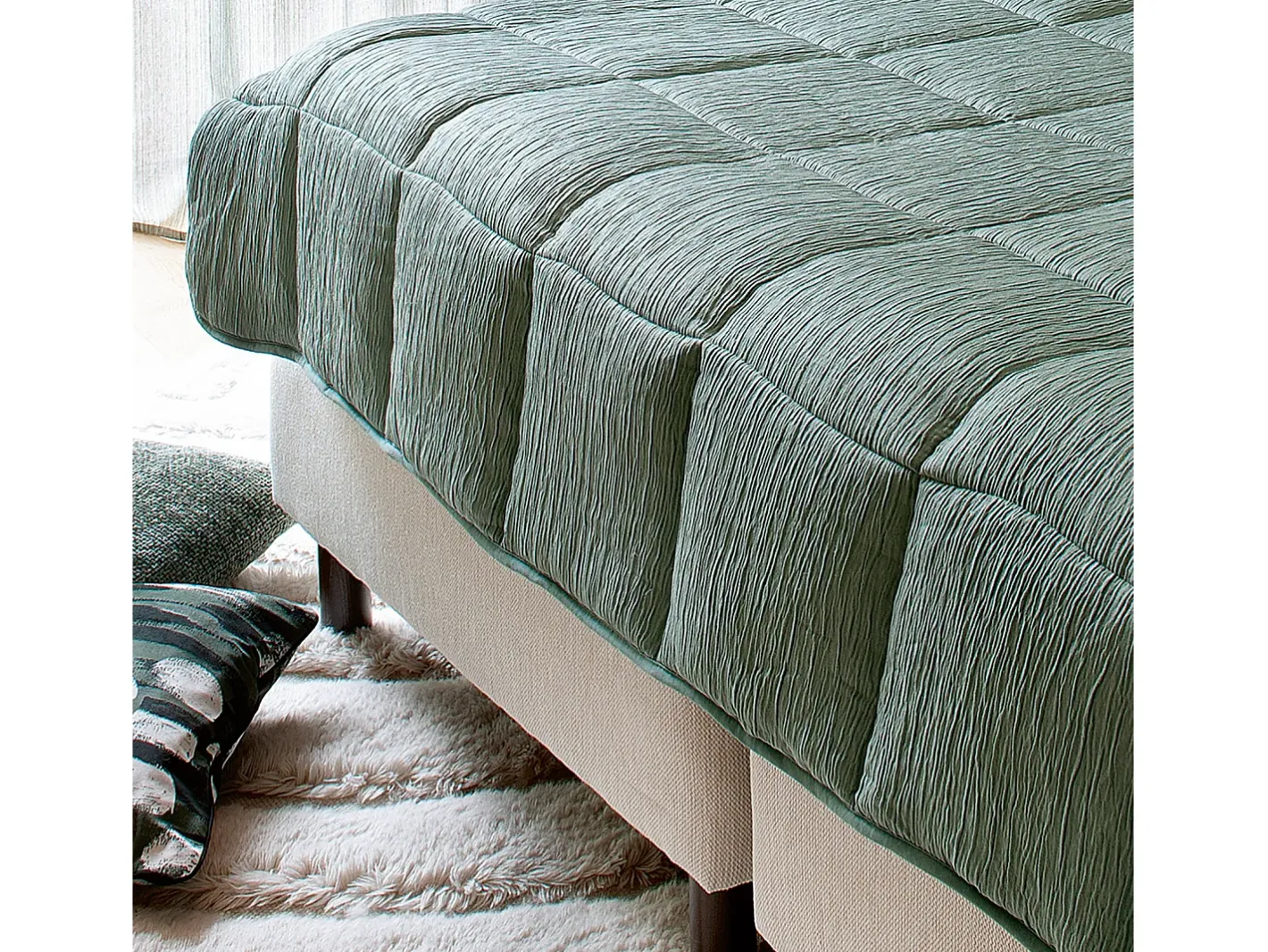 Manta para Cama Efecto Arrugado 250 x 260 cm Verde Hot