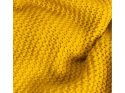 Sale Manta plaid amarilla relieve con borlas 130x170cm TRICOT - SACASA Amarillo