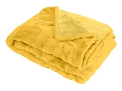Ropa De Casa-Manta plaid 130x170cm MINNOR - SACASA Amarillo