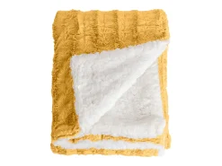 Best Manta plaid bitono amarilla y blanca 130x170cm BERGIL - SACASA Amarillo