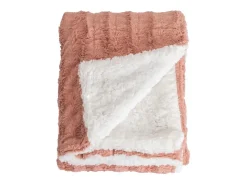 Manta plaid bitono y blanco 130x170cm BERGIL - SACASA Rosa