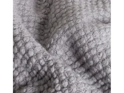 Manta plaid claro texturizado con flecos 130x170cm DENARLA - SACASA Gris Online