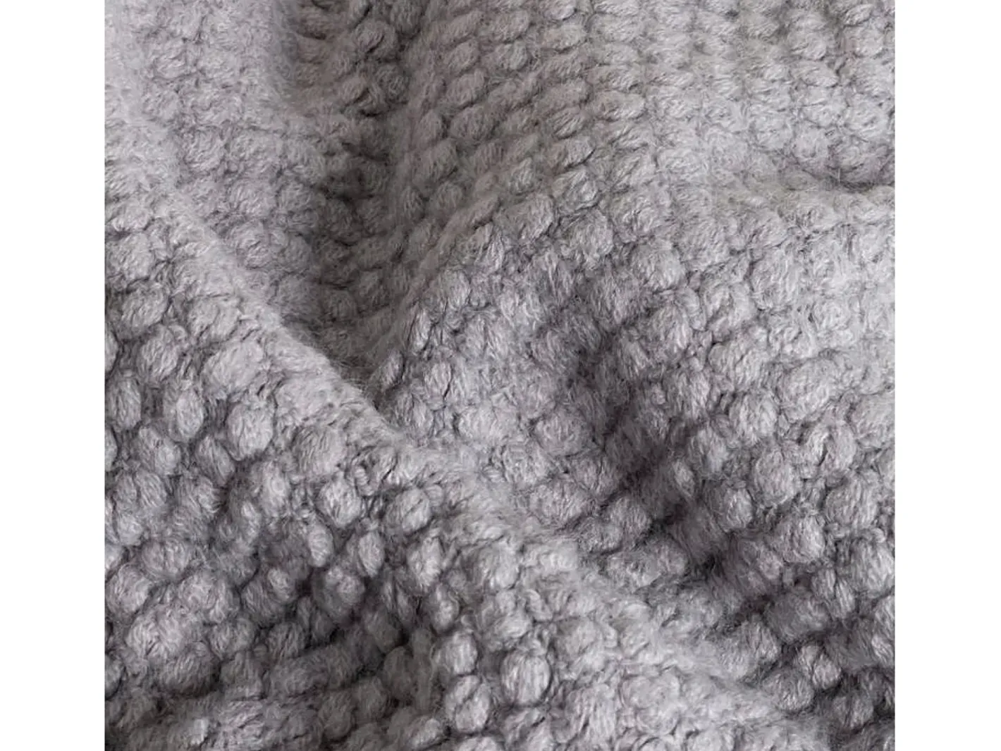 Manta plaid claro texturizado con flecos 130x170cm DENARLA - SACASA Gris Online