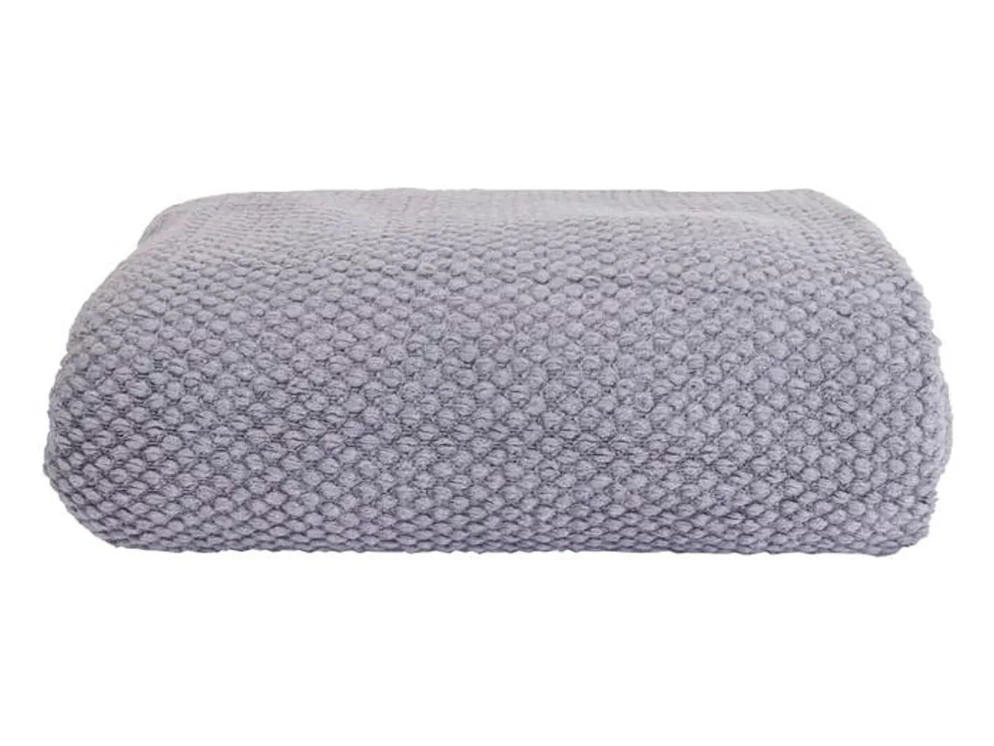 Manta plaid claro texturizado con flecos 130x170cm DENARLA - SACASA Gris Online