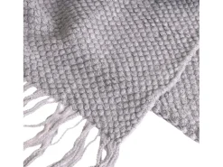 Manta plaid claro texturizado y con flecos 180x220cm DENARLA - SACASA Gris Sale