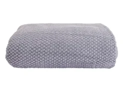 Manta plaid claro texturizado y con flecos 180x220cm DENARLA - SACASA Gris Sale