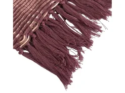 Ropa De Casa-Manta plaid morado ciruela con flecos 130x170cm ANEVIK - SACASA Rosa