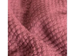 Manta plaid frambuesa texturizado con flecos 180x220cm DENARLA - SACASA Rosa Discount