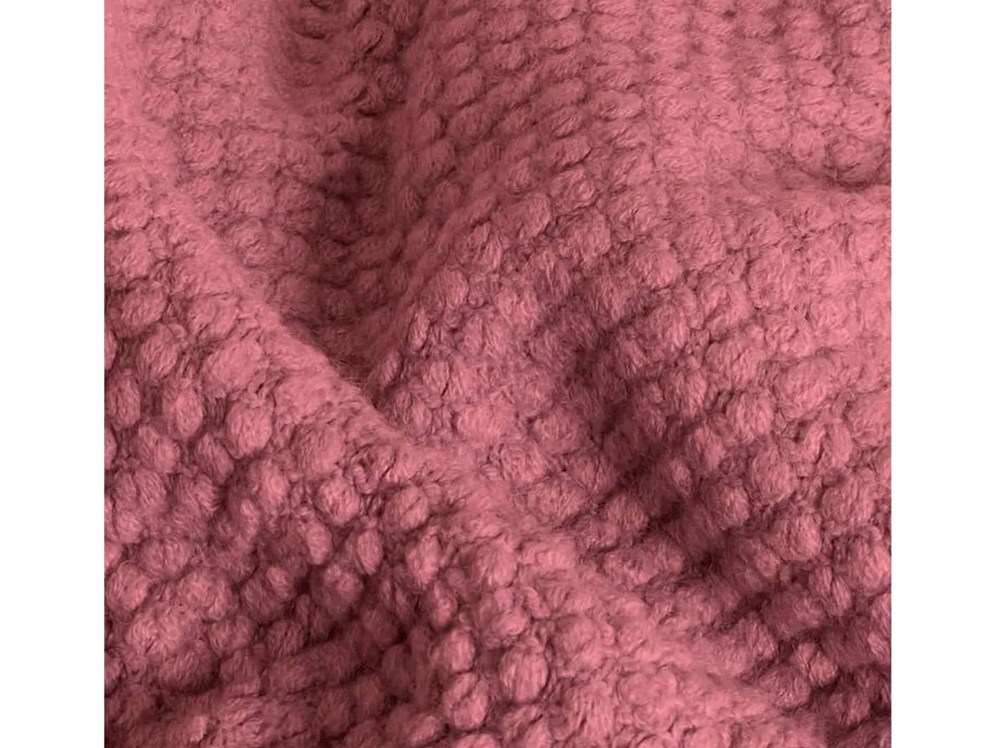 Manta plaid frambuesa texturizado con flecos 180x220cm DENARLA - SACASA Rosa Discount
