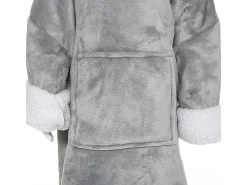 Atmosphera for Kids Ropa De Casa-Manta Sudadera con Capucha Infantil Oso 60x95 cm Suave y Cálida Atmosphera Gris
