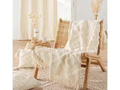 Douceur d'intérieur Manta tufted con borlas Beige Sale