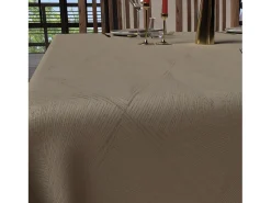 Best Soleil d'ocre Mantel cuadrado antimanchas 180x180 cm Champagne LUXUR, de Beige