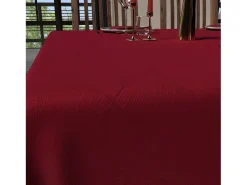 Soleil d'ocre Mantelería-Mantel cuadrado antimanchas 180x180 cm LUXURY tint, por Rojo