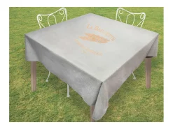 Online Soleil d'ocre Mantel cuadrado de algodón antimanchas 180x180 cm BAGUETTE Gris