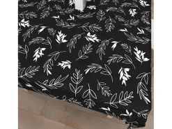 Soleil d'ocre Mantelería-Mantel cuadrado estampado antimanchas 180x180 cm NEPTUNE, por Negro
