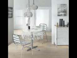 Douceur d'intérieur Mantelería-Mantel de mesa redondo de cristal impreso con hojas Transparente