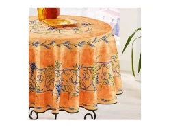 Promo Linge Mantel provenzal redondo antimanchas de poliéster glicina 180 x 180 cm Naranja New