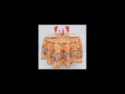 Promo Linge Mantel provenzal redondo antimanchas de poliéster glicina 180 x 180 cm Naranja New
