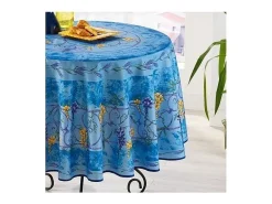 New Promo Linge Mantel provenzal redondo antimanchas poliéster glicina 180 x 180 cm Azul